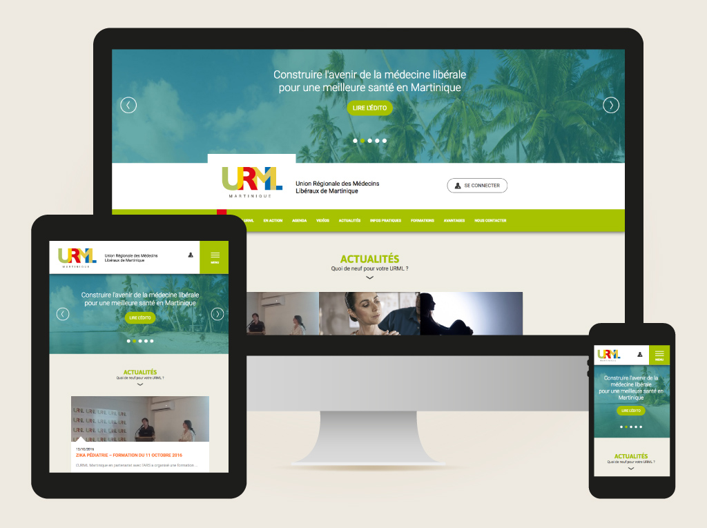 Home page, site web URML Martinique