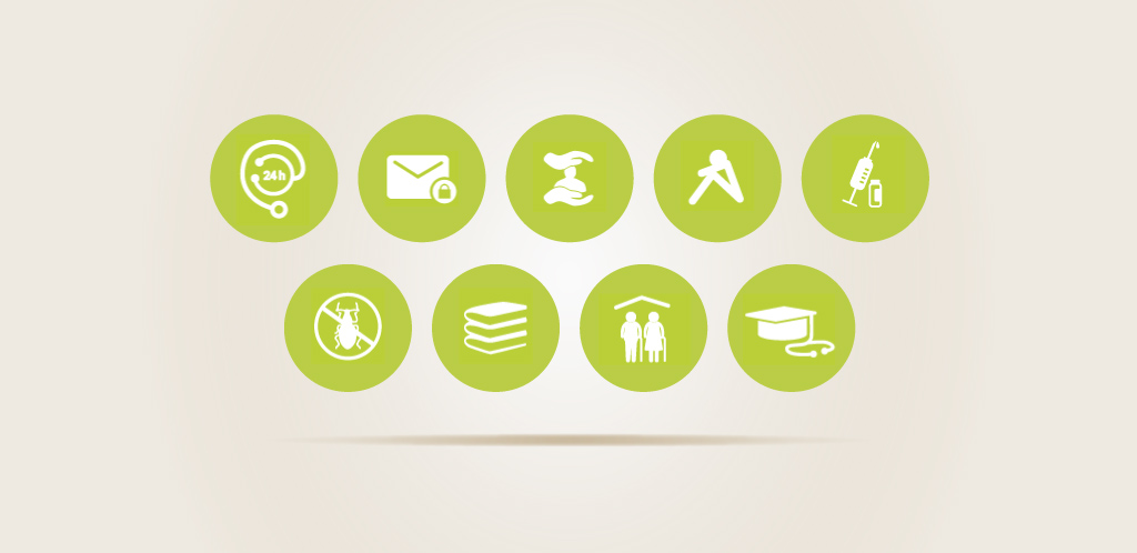 Pictogrammes pour le site web URML Martinique