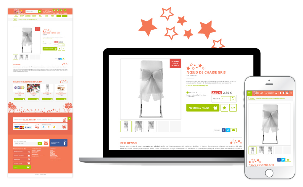 Esprit de fête, site e-commerce - Page produit