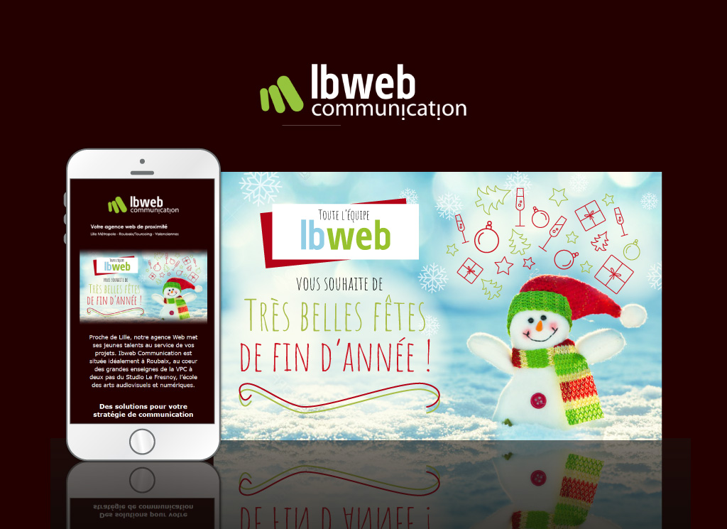 Visuel de la newsletter d'IBWeb pour les fêtes de fin d'année de 2017